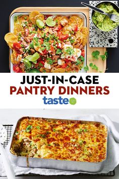 the cover of just in case pantry dinners, with an image of a casserole dish