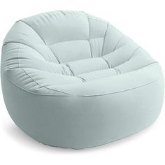 a white bean bag chair sitting on top of a floor