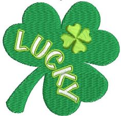 a shamrock with the words lucky on it