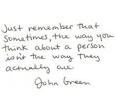 a handwritten quote from john green