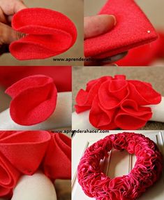 how to make a flower wreath out of felt