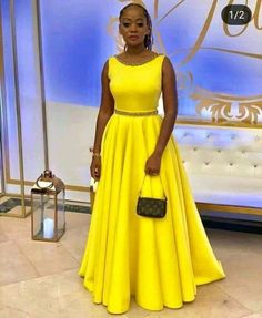 Stunning yellow dress styles; Yellow is the new black! - African fashion and lifestyles Flared Dresses Classy, Flared Dresses, Dress Png, Lifestyle Dresses, African Party Dresses, Shweshwe Dresses, African Fabric Dress, Chic Dress Classy