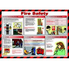 a fire safety poster with instructions on how to use it