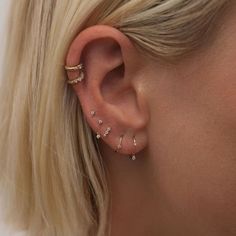 Gold Mamin Diamond Hoop Piercing | Fine Jewelry | Adornmonde Monroe Piercing Jewelry, Diamond Piercing, Monroe Piercing, Single Piercing, Hoop Piercing, Simple Studs, Stud Piercing, Earrings Piercings, Earring Inspo