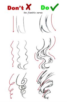 how to draw hair for beginners step by step with the words don't x do