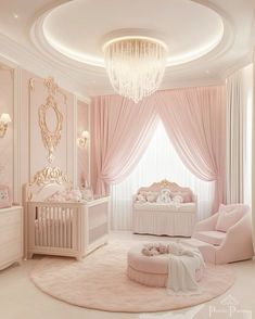 Pink Nursery Aesthetic, Pink And White Nursery, Pink Apartment Decor, Pink Baby Nursery, Diy Kids Bed, Pink Baby Room, Baby Nursery Design