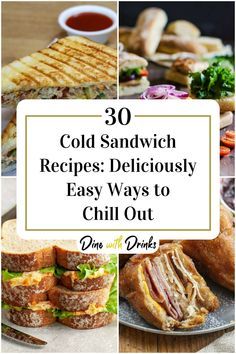 the cover of 30 cold sandwich recipes deliciously easy ways to chill out