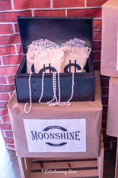 Roaring 20s Speakeasy Party Entrance Decor (with free printables) | Great Gatsby Party Speakeasy Decorations, Speakeasy Party Ideas, Diy Speakeasy, 1920 Prohibition, 20s Speakeasy, 20s Party Decorations, 20s Theme, Mafia Party, 1920's Party