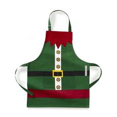 an apron made to look like a christmas elf