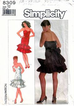 a women's dress with ruffled skirt and strapless top in two lengths