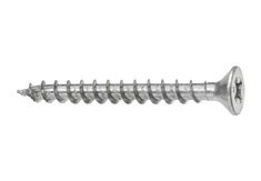 an assortment of screws on a white background