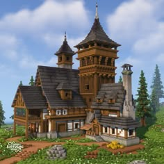 Minecraft House Medieval Survival, Minecraft Large House Blueprints, Manor Minecraft House, Minecraft How To Build Houses, House Build Ideas Minecraft, Minecraft Vault Hunters, Minecraft Building Ideas Medieval Castle, Medieval Mc House, Minecraft Hermit House