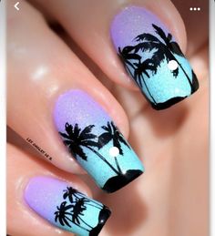 Hawaiian Nails Acrylic, Nails For Miami, Tropical Vacation Nails Beach, Tropical Vacation Nails Simple, Hawaiian Nails Designs, Island Nails Tropical, Wedding Nails Art, Hawaiian Nail Art