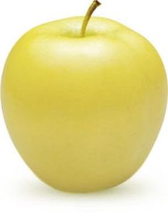 an apple is shown on a white background with clippings to the left side