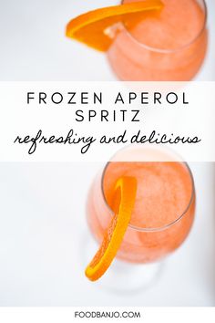 frozen apricot spritz refreshing and deliciousness with an orange slice