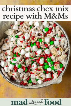 christmas chex mix recipe with m & m's