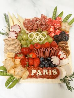 a platter filled with different types of food