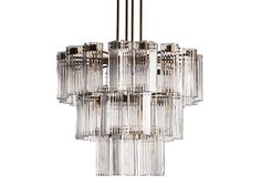 a chandelier with many glass tubes hanging from it