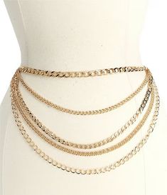 Natasha Accessories Multi Layer Chain Belt | Dillard's Layer Chain, Christmas 2025, Chain Belts, Layered Chains, Fashion Belts, Chain Belt, Long Chain, Dillard's, Leather Chain