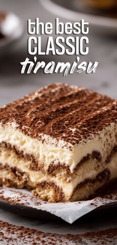 the best classic tirami is made with cream and chocolate