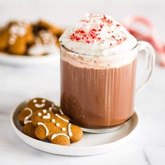 This Peppermint Mocha is quick and simple to make at home. You don't need espresso, store-bought syrups or peppermint extract, just coffee, milk, sugar, cocoa powder, and a candy cane. Casserole For Two, Peppermint Mocha Recipe, Dairy Free Hot Chocolate, Starbucks Peppermint Mocha, Mocha Recipe, Gingerbread Latte, Homemade Syrup, Coffee Drink Recipes