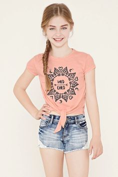 Girls Wild Child Tee (Kids) #f21kids Good Clothing Brands, Forever 21 Kids, Forever 21 Outfits, Jade Weber, Preteen Clothing, Forever 21 Girls, Preteen Fashion, Kids Fashion Clothes