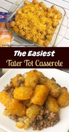 the best tater tot casserole recipe is made with potatoes and cheese