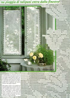 an image of a window with flowers in front of it and the words, no piqueria di tulponii entranta extra data fice