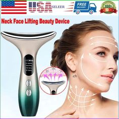 Neck Beauty Device Micro-current Three-color Light Firming and Rejuvenating Skin Ion Importer Facial Lifting for Neck Lines and Wrinkles USB Charging Features: 1. Neck beauty device that can be used on both the neck and face to effectively lift and firm the skin, reduce facial wrinkles, fine lines and neck lines, and is designed to give you a swan neck. 2. Multi-effect skin care: color light rejuvenation   sonic vibration   deep cleaning   nourishing introduction   positive and negative ions   4 Natural Mouthwash, Neck Lines, Facial Wrinkles, Forehead Wrinkles, Swan Neck, Beauty Devices, Mouthwash, Skin Rejuvenation, Three Color