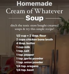 a recipe for homemade cream of whatever soup