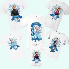 Elsa Birthday family shirts White Shirt With Character Print Gift, Blue Sublimation Print Top For Birthday, Themed White Shirt For Fans, White Themed Fan Merchandise Shirt, Elsa Birthday Shirt, Cotton Shirts For Women, Frozen Shirt, Birthday Family Shirts, Frozen Shirts