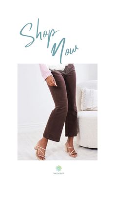 These chocolate cotton & polyester Nura Pants are a medium weight non-stretch fabric, is unlined (not sheer), high waisted, pockets on front sides & back, belt loops on waist and a hidden zipper on front with a silver button to close. Wear these pants for women with heels as a casual outfit. #affiliate #argonbluefashion #Australia #onlineshopping #womenswear #outfit #fashion #shopping Medium Weight, Hidden Zipper