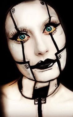 black and white stage makeup - Oh my god. Makijaż Sugar Skull, Make Up Diy, Drag Make-up, Theatre Makeup, White Makeup