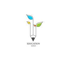 the logo for an art studio that uses pencils and leaves to create their own artwork