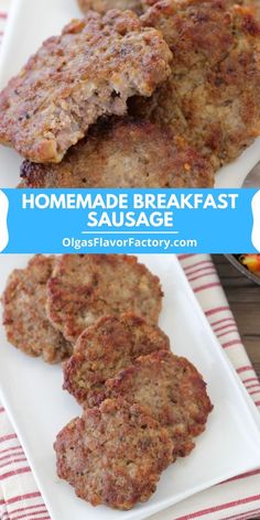 homemade breakfast sausage on a white plate