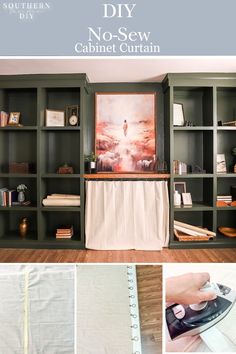 the diy no sew cabinet curtain is easy to make and looks great on any room in your home