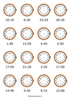 an image of clocks showing the time in different times to be given on each hour