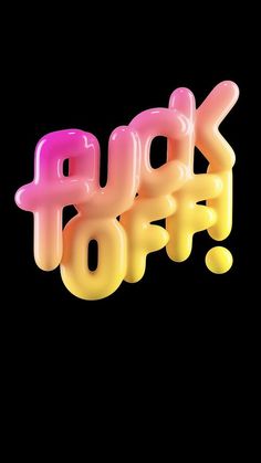 the word hot off is made out of neon colored plastic letters on a black background