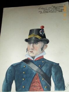 a drawing of a man in uniform