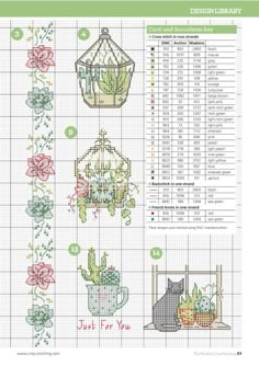 the cross stitch pattern is shown with instructions to make it look like they have been made in