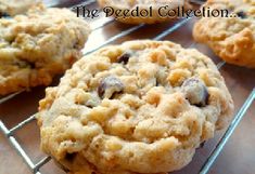 several cookies cooling on a wire rack with the words the special collection written above them