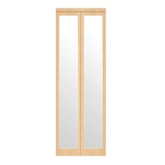 Impact Plus 32 in. x 80 in. Mir-Mel Stain Grade Maple Mirror Solid Core MDF Interior Closet Bi-fold Door with Matching Trim Interior Closet Doors, Mirror Closet, Closet Wood, Mirror Doors, Fold Door, Mirror Closet Doors, Bi Fold Door, Bifold Closet Doors, Beveled Edge Mirror