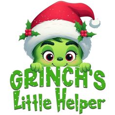 the grinch's little helper is wearing a santa hat and holding his hands up