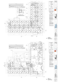 two drawings of the floor plans for an apartment complex