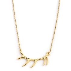 "FREE SHIPPPING OPTION in the USA.  Show off your love of deer hunting with a unique antler necklace from HOPPY DO CO. This lightweight, stylish necklace makes a great gift for the avid hunter in your life, or a unique way to show off your passion! Made from brass and finished with beautiful gold enamel, this deer antler necklace comes on an 18\" chain with a 1\" extender. Plus it comes in a ready-to-gift box so you can store or gift it in style. SHOW YOUR PASSION - Love hunting? Show it with this adorable and unique antler necklace, perfect for women and girls with a passion for deer hunting. MAKES A GREAT GIFT - Each antler necklace comes in an adorable, durable gift box. Buy it for the deer fan in your life! NON TARNISHING - Made from lightweight brass, this necklace is hypo-allergenic, Stag Jewelry, Deer Antler Necklace, Deer Antlers Necklace, Women Nature, Antler Jewelry, Antler Necklace, Elk Antlers, Hunting Gifts, 18k Gold Necklace