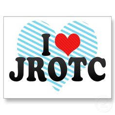 i love jrotc sticker is shown in black and white with a heart