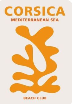 the logo for corsica mediterranean sea beach club, with an orange and white design