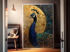 Entrez dans un monde enchanteur avec notre affiche d'art numérique « Peacock Moon ». Cette superbe illustration du cloisonnisme capture la beauté d'un portrait de pleine lune avec des détails exquis, ce qui en fait un véritable chef-d'œuvre pour votre mur. Récompensée par Behance pour son talent artistique exceptionnel, cette affiche apportera à coup sûr une touche de magie à n'importe quelle pièce. Laissez les couleurs vives et les motifs complexes de la lune paon vous transporter dans un lieu Peacock Digital Art, Unique Portrait Art, Moon Portrait, Buddha Canvas Art, Amrapali Jewellery, Poster Square, Rajasthani Art, Peacock Wall Art, Digital Art Poster