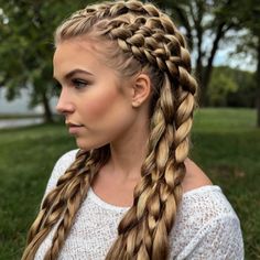 Glamorous how to do viking braids hairstyles Ideas for Viking Braids 🎭 Braids With Cornrows, Framing Highlights