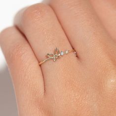 This gorgeous Fine Muse Ring is the perfect way to show off your love of nature. Crafted with teeny tiny cz stones and solid gold, it's sparkly enough for special occasions, but still perfect for everyday wear. Dainty Promise Rings Gold, Cute Gold Rings, Promise Rings Gold, Dainty Promise Rings, Pinky Promise Ring, Love Of Nature, Gold Promise Rings, Gift Inspo, Solid Gold Ring